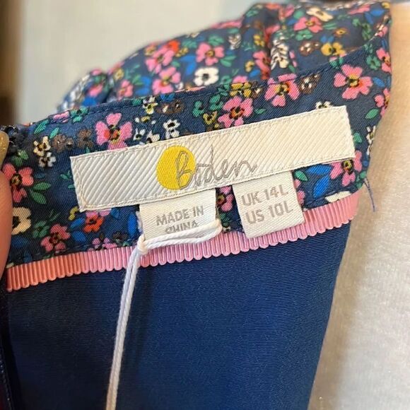 Boden Iris Midi Dress Galaxy Blue, Pretty Floral, 10L! - Picture 9 of 12